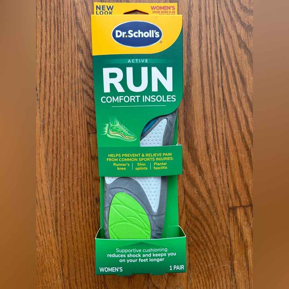 Dr. Scholl's Run Comfort Insoles with Green and Yellow Design